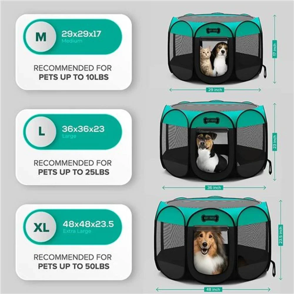 Portable Foldable Pet Playpen Water-Resistant Removable Shade Cover, Medium